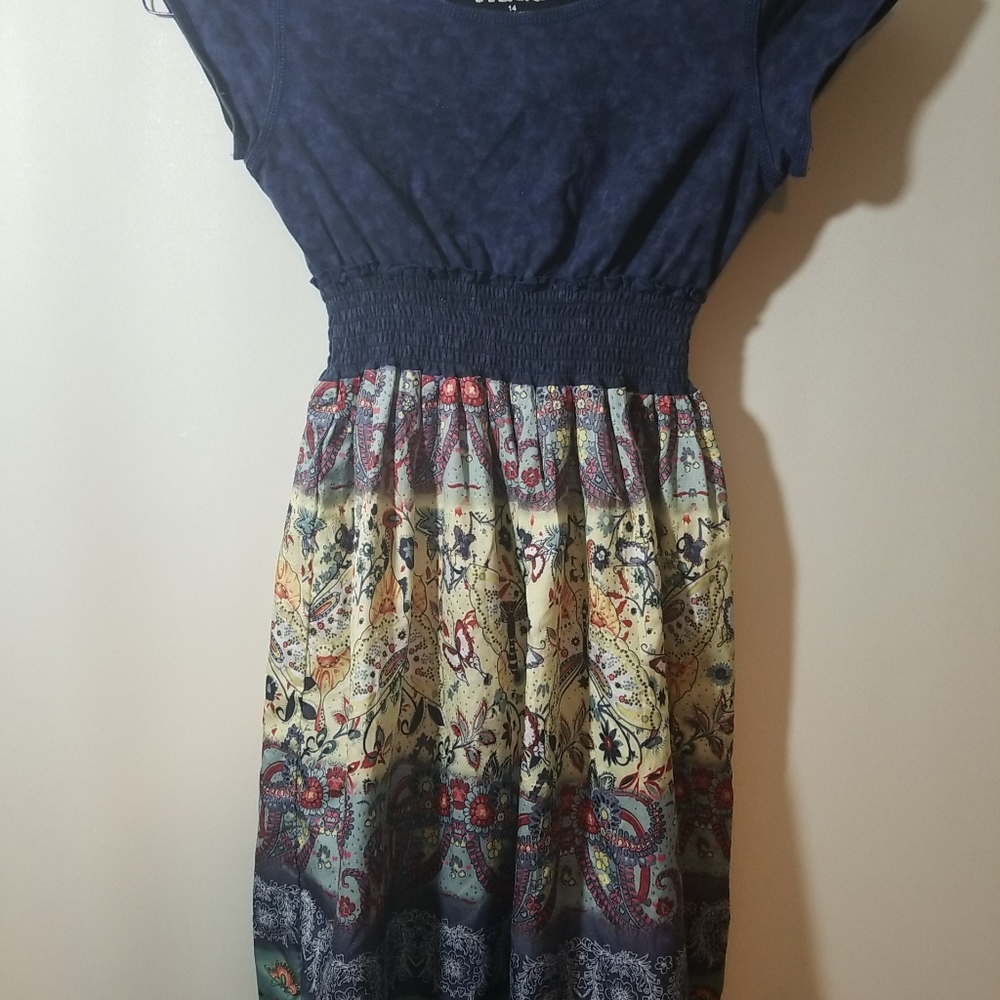 Girls Youth MUDD Dress Size 14 Short Sleeve Floral